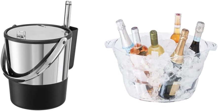Oggi Insulated Ice Bucket and Acrylic Oval Party Tub Bundle