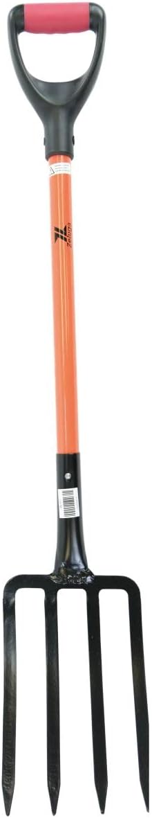 10-151 Fiberglass D-Grip Four-Tine Spading Fork for Gardens