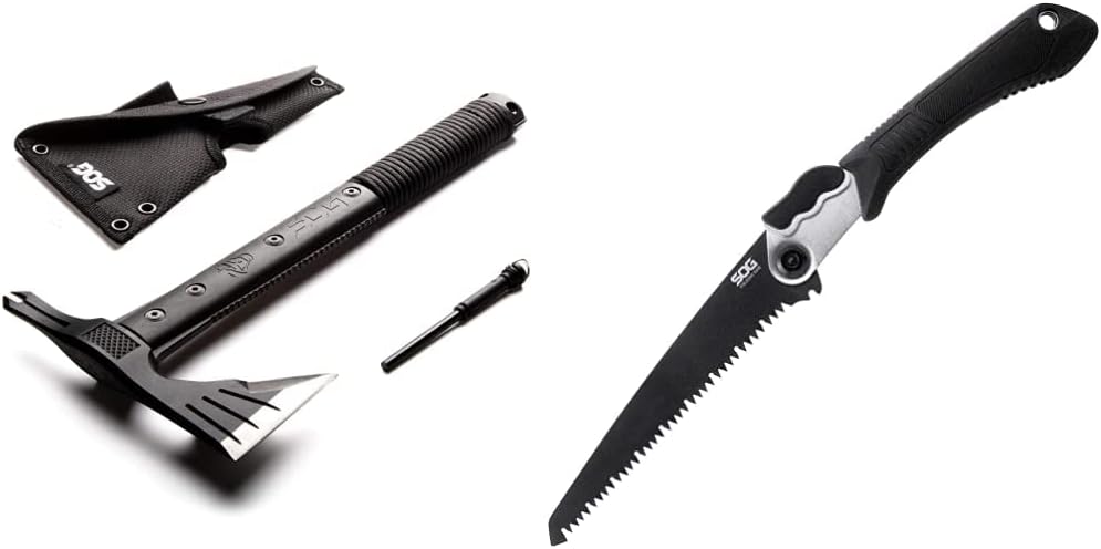 SOG Survival Hawk Tactical Hatchet with Folding Saw & Sheath