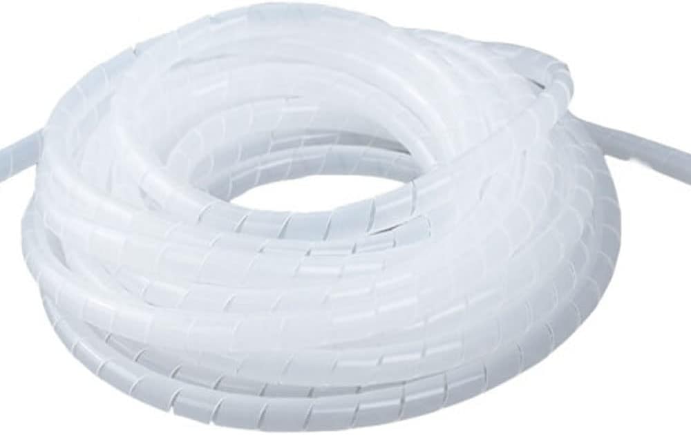 Organize Cables with Ease: 20ft Spiral Cable Wrap - White