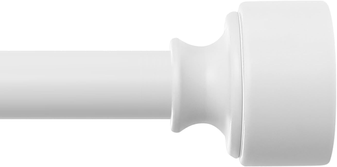 Heavy Duty White Curtain Rods 72 to 144 Inch Adjustable Poles