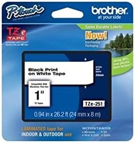 3 Pack Laminated Tape, 1 Inch, Black on White for Labeling