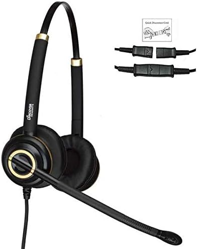 Discover D712 Dual Speaker Wired Office Headset for Desk Phones