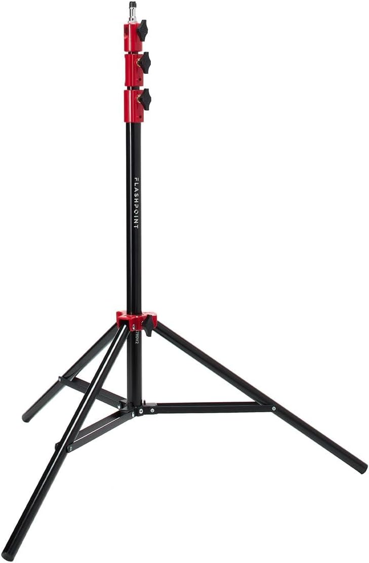 Flashpoint 7.2ft Red Color Coded Pro Air-Cushioned Light Stand