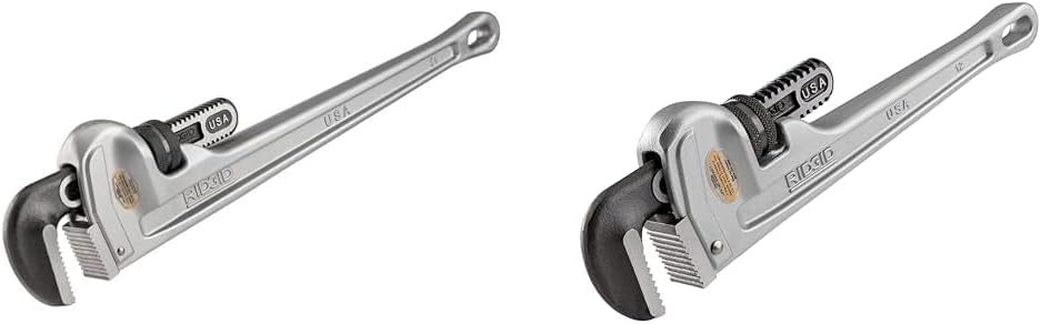 RIDGID Aluminum Straight Pipe Wrench Set for Plumbing Tasks