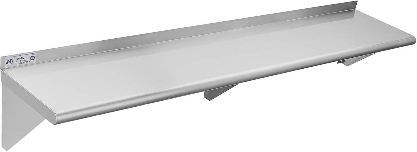 Hally Stainless Steel Shelf 12 x 60 Inches for Kitchen and Home