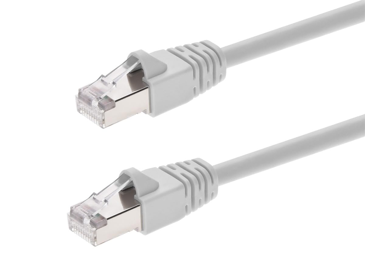 Monoprice Cat6A 100ft White Patch Cable for High-Speed Networking