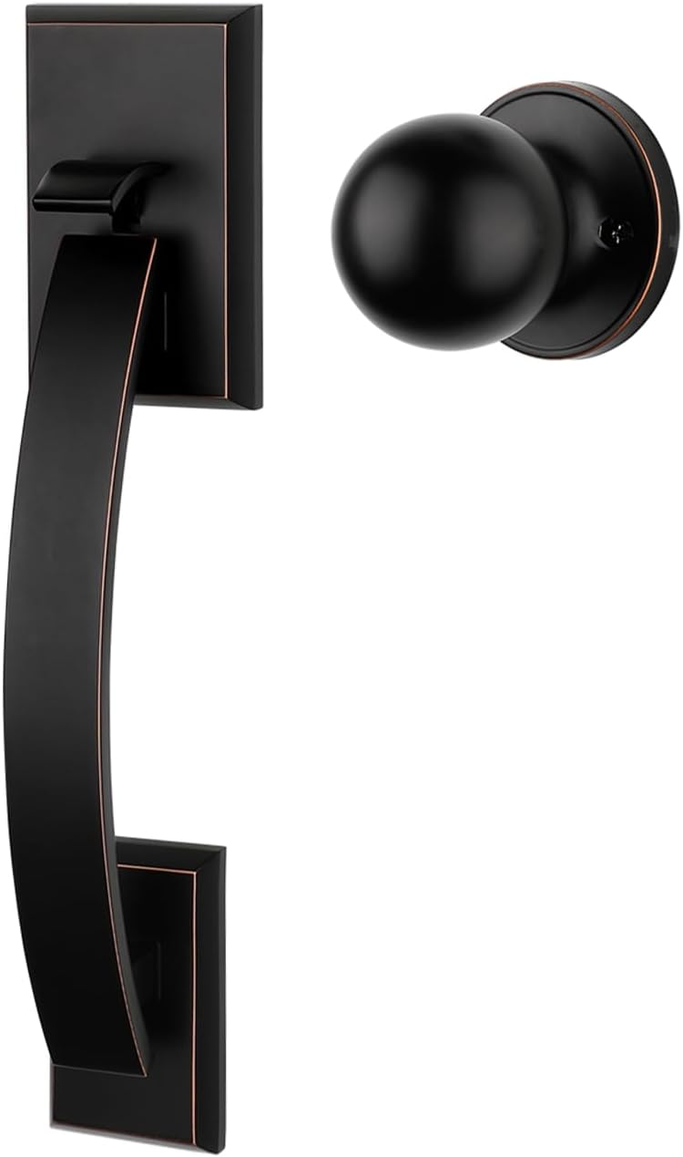 Goldenwarm Oil Rubbed Bronze Front Door Knob and Handle Set