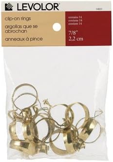 Levolor 7/8 Diameter Round Curtain Rod Clip Ring Set