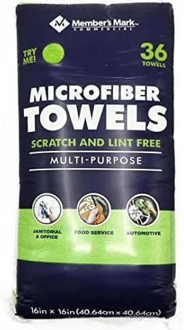36 Green Microfiber Towels, 16 x 16: Absorbent Cleaning Power!