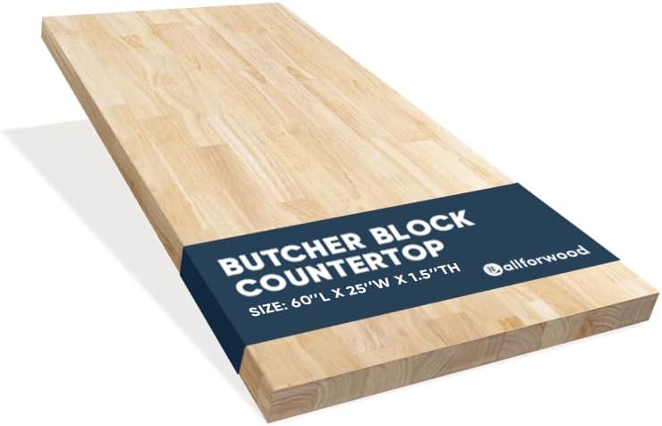 Hevea Solid Wood Butcher Block Countertop for DIY Projects