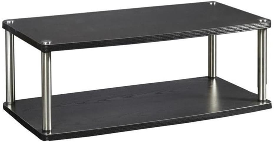 Pemberly Row Easy Assembly Large 2 Tier Swivel TV Riser