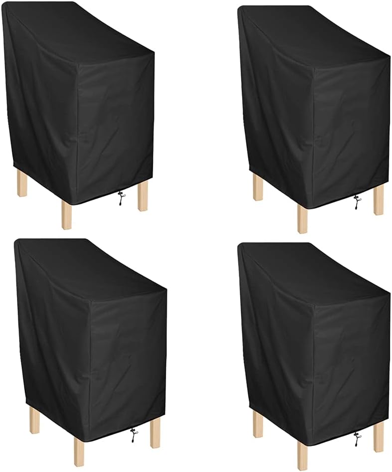Waterproof Patio Chair Covers for Outdoor Barstools - Pack of 4