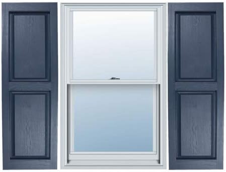 Exterior Solutions Raised Panel Vinyl Shutter in Bedford Blue