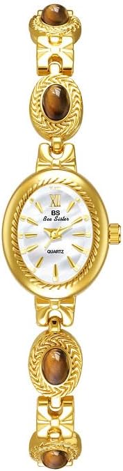Vintage Gold Women's Watch - Elegant Jade Dial
