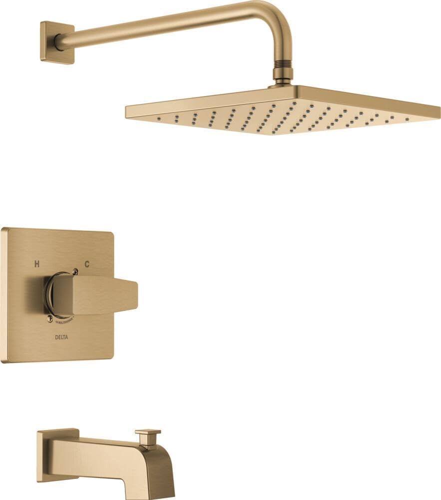 Delta Faucet Modern Raincan Shower Trim Kit in Gold Finish