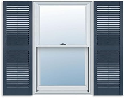 Exterior Solutions Standard Louver Vinyl Window Shutters Pair