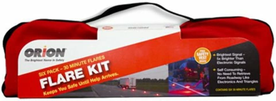 Highway Flare Kit for Roadside Emergencies - 6-Pack Safety Flares