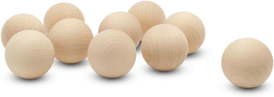 2-1/4 Inch Small Wood Balls for Crafts and DIY Projects