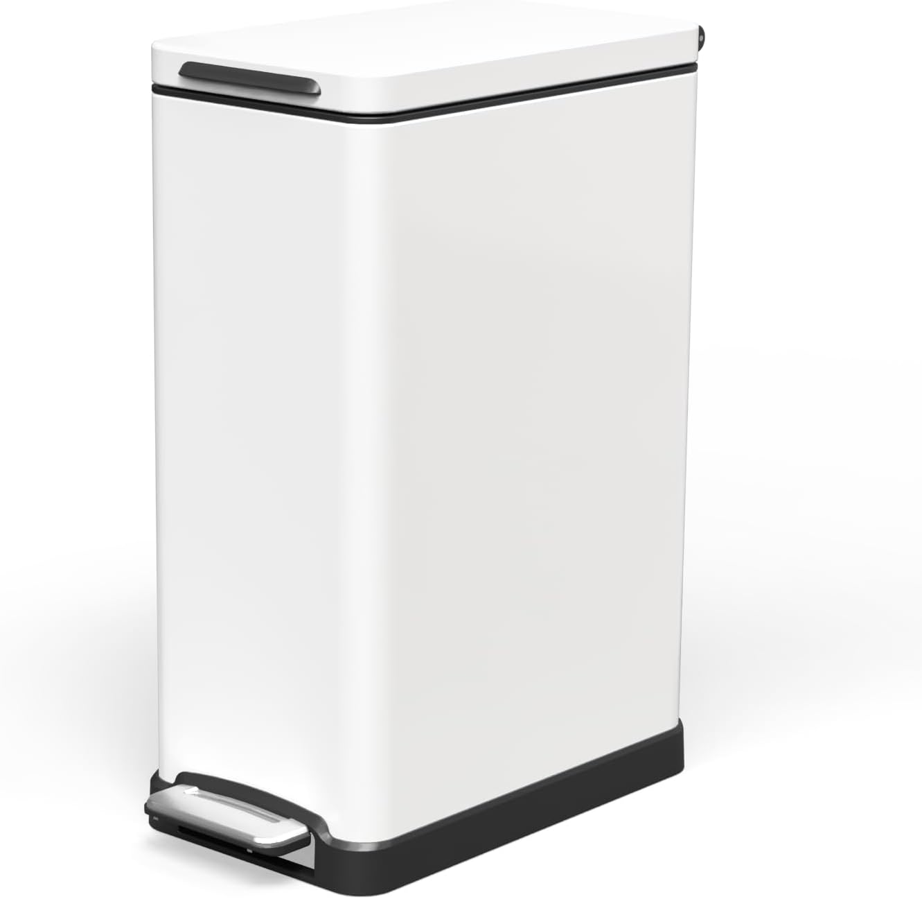 Home Zone Living 12 Gallon Slim Kitchen Trash Can for Tight Spaces