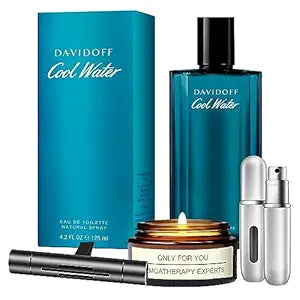 Cool Water Cologne for Men with Gift Set and Travel Atomizer