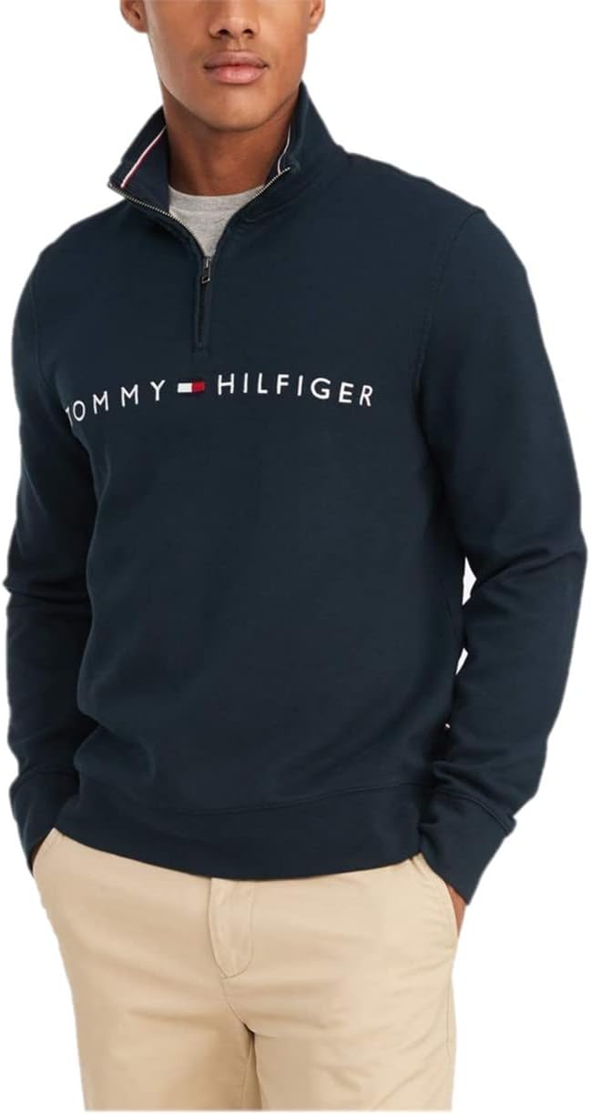 Tommy Hilfiger Men's Long Sleeve Fleece Quarter Zip Pullover