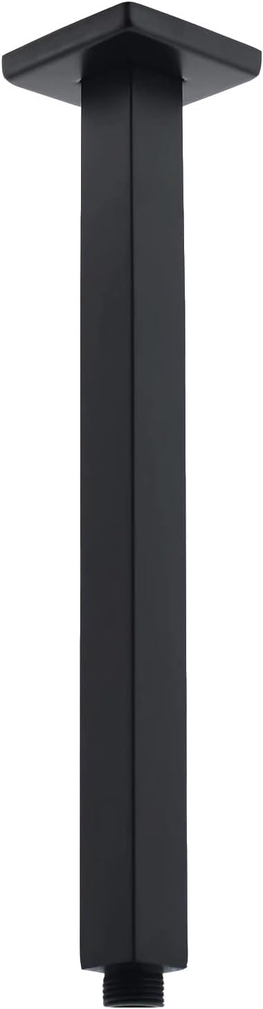 Ceiling Mount Shower Arm 20 Inches for High Ceilings in Matte Black