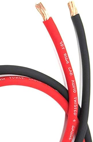 25 ft OFC 4 Gauge Oversized Power Ground Wire for Car Audio