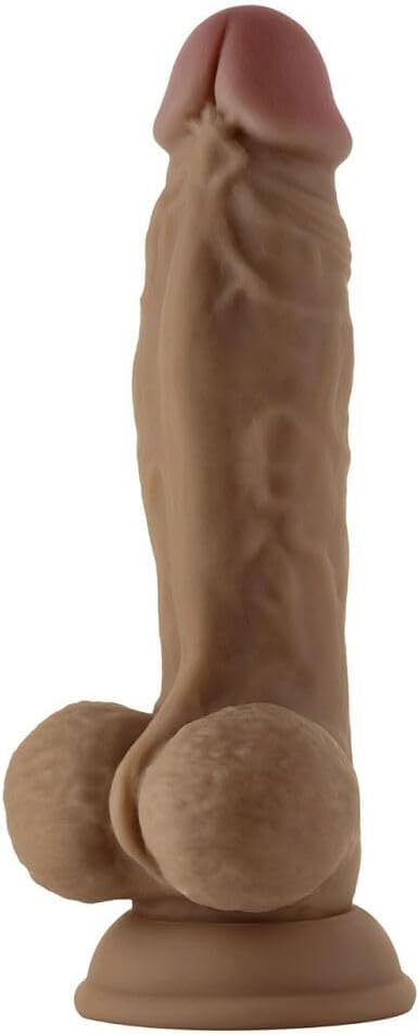 Model A Straight Dildo with Balls - Ultra-Soft Liquid Silicone