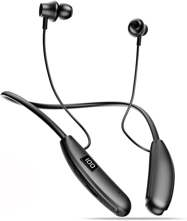100HR Playback Neckband Bluetooth Headphones - Waterproof & Wireless