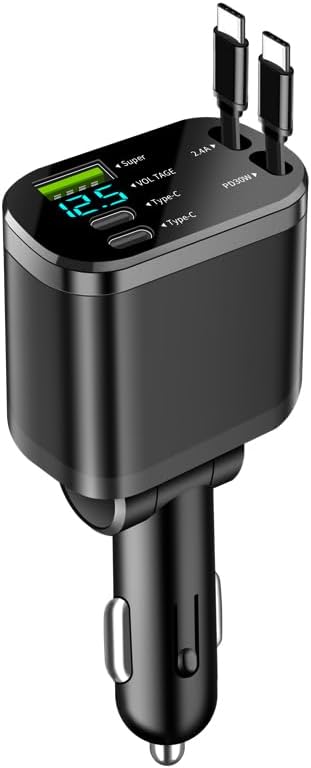 69W Fast Charge Car Charger for Multiple Devices - Black