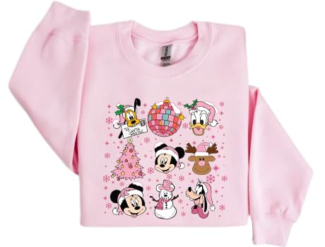 Cute Pink Mickey Christmas Sweatshirt - ElixirStreet
