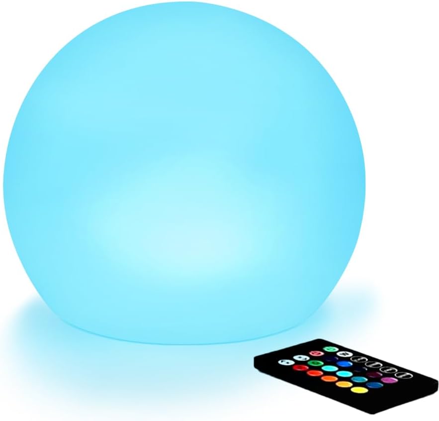 10-Inch LED Ball Light - Rechargeable Dimmable Globe Lamp