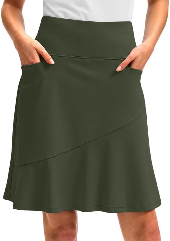 G Gradual 20 Inch Knee Length Golf Skirts for Women with Pockets