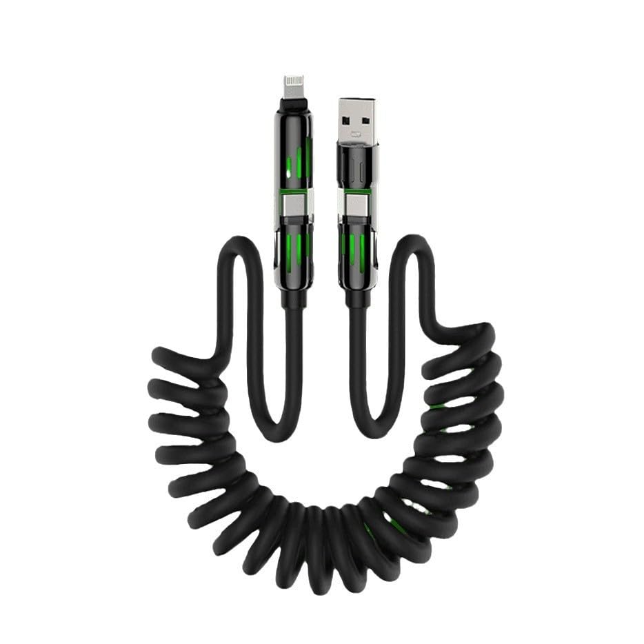 4-in-1 Coiled Charging Cable, 65W Max