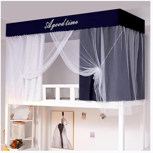 Dark Blue Bed Canopy for Top Bunk Beds