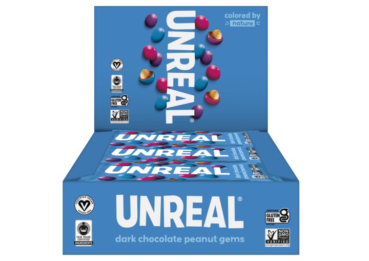Unreal Dark Chocolate Peanut Gems - Vegan, Non-GMO Treats