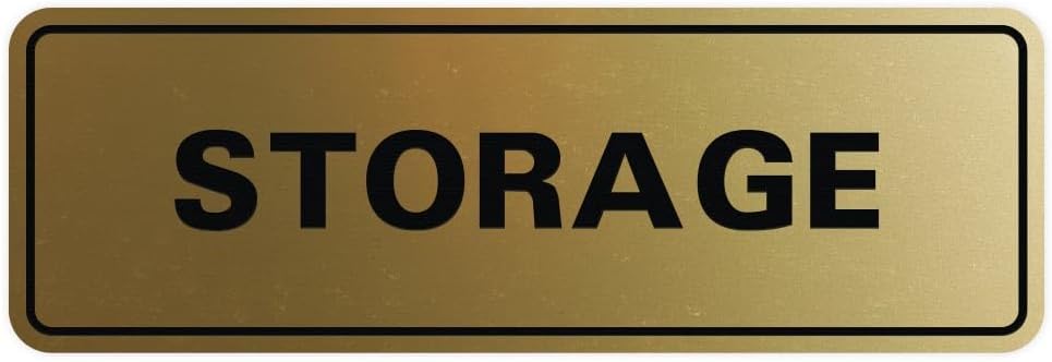 Standard STORAGE Door/Wall Sign - Brushed Gold - 10 Pack