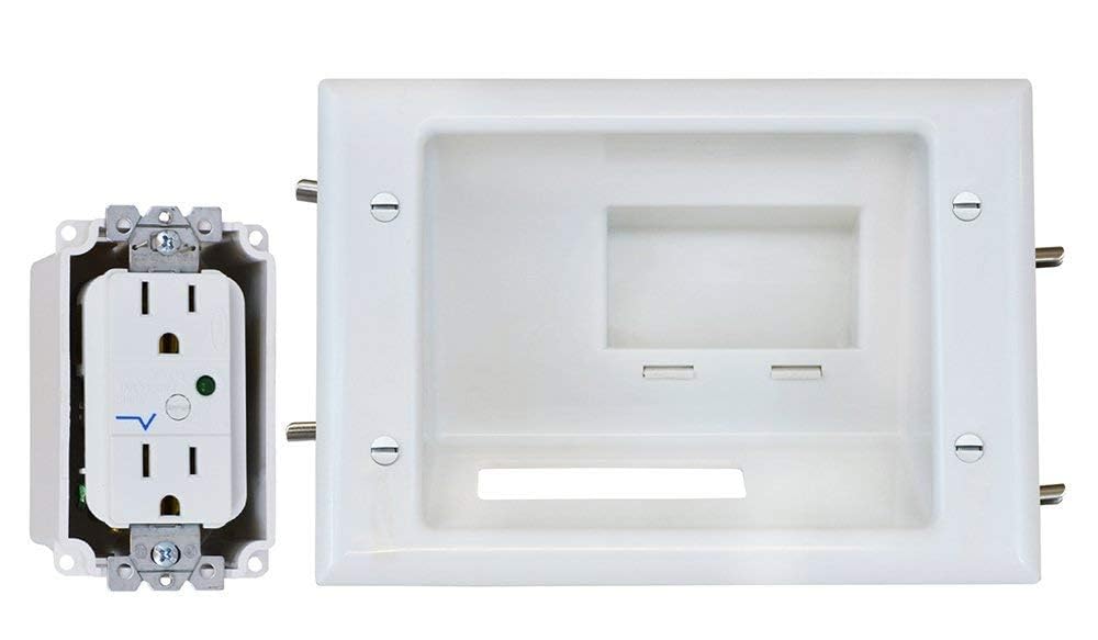 Recessed AV/HDMI Cable Pass Through Wall Plate for Clean Setup