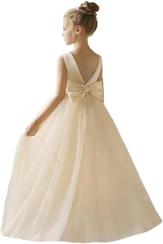 Flower Girl Dress Kids Satin Tulle for Weddings and Parties