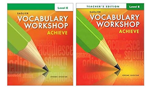 Vocabulary Workshop Achieve Student Book Level E for Learning
