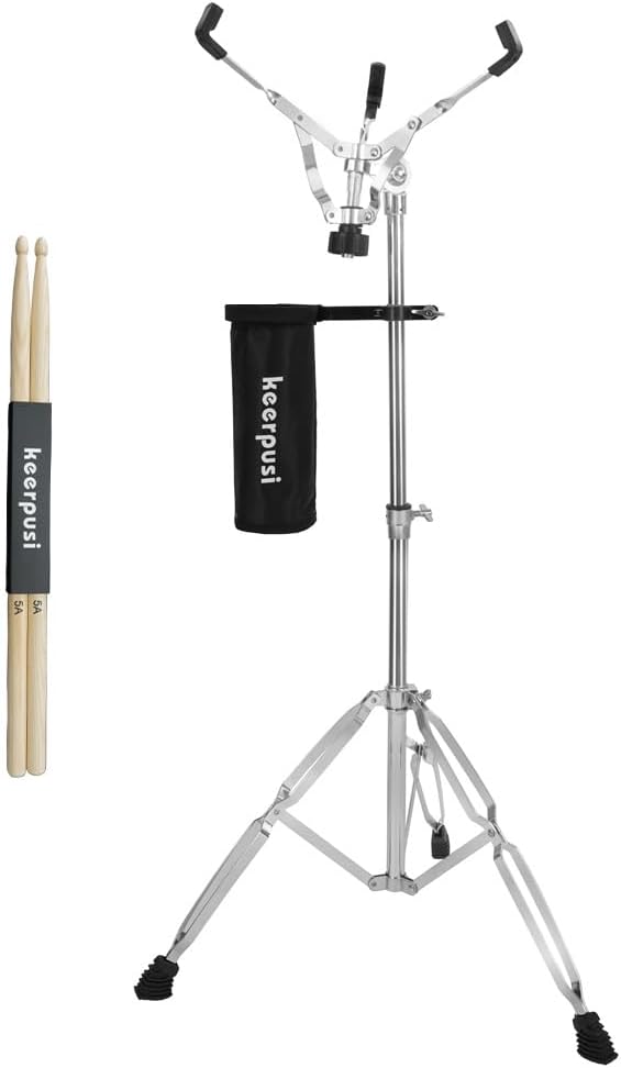 Adjustable Marching Snare Drum Stand with Drumstick Holder