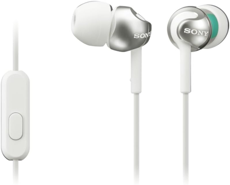 Sony Deep Bass Earphones - Smartphone Control, Metallic White