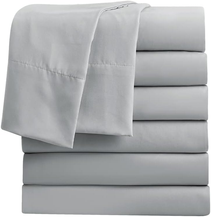 FreshCulture Queen Flat Sheets Pack of 6 for Home and Hotels