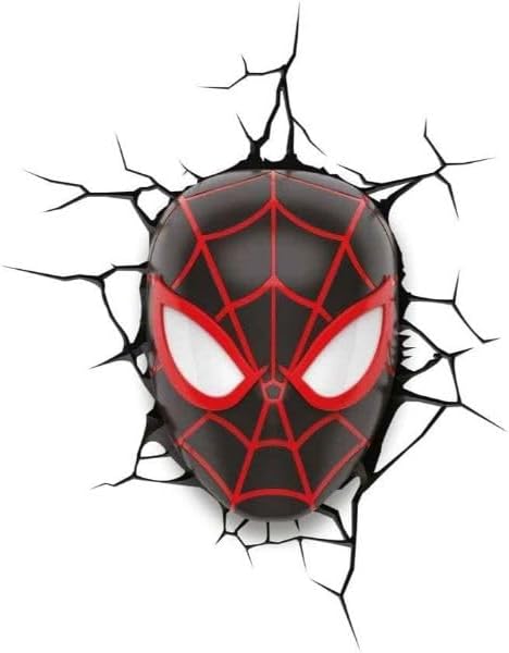 Marvel Miles Mask 3D Deco Light - Fun and Safe Wall Decor