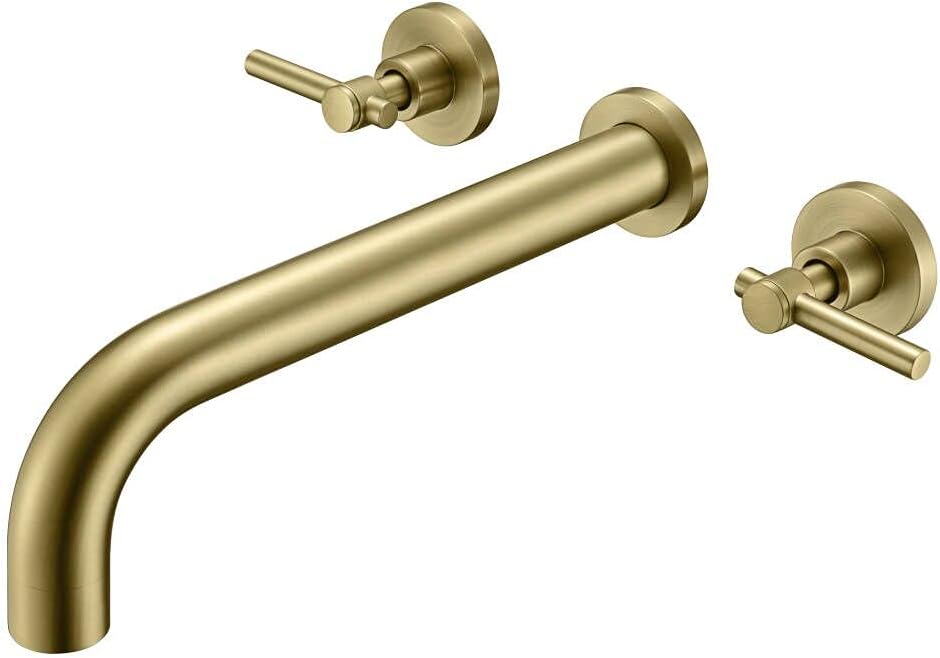 SUMERAIN Wall Mounted Tub Filler Faucet in Brushed Gold Finish