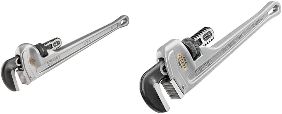 RIDGID Aluminum Straight Pipe Wrenches for Heavy Duty Use