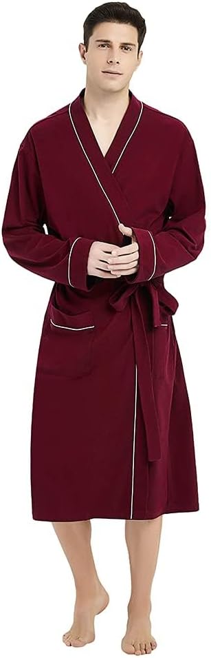 U2SKIIN Mens Lightweight Cotton Robe for Ultimate Comfort