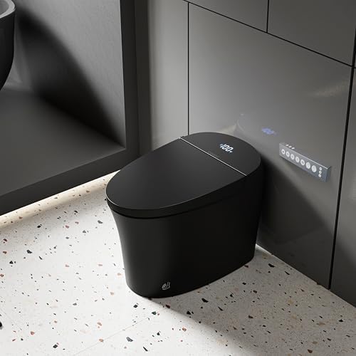 CANEST Black Smart Toilet with Heated Seat and Foot Sensor
