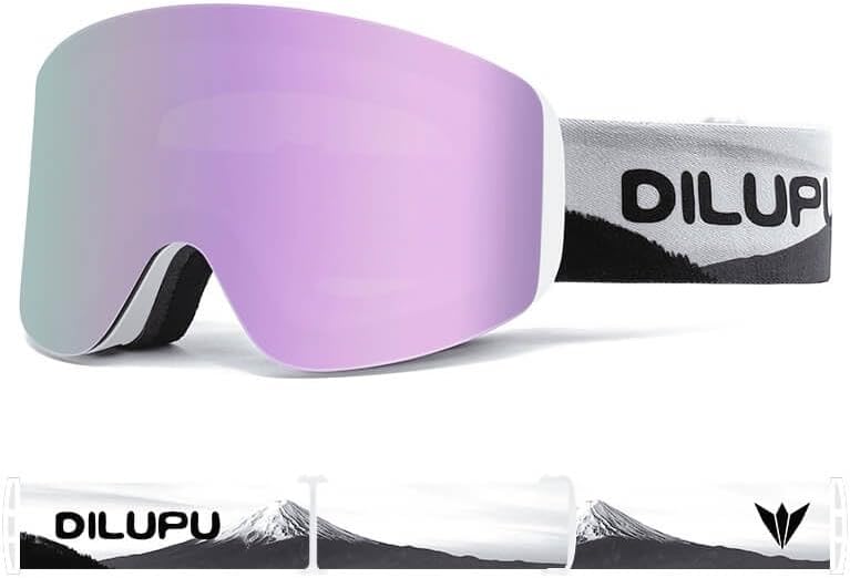 Anti-Fog UV400 Ski Goggles, Frameless Magnetic Lens - LYCVVVGS